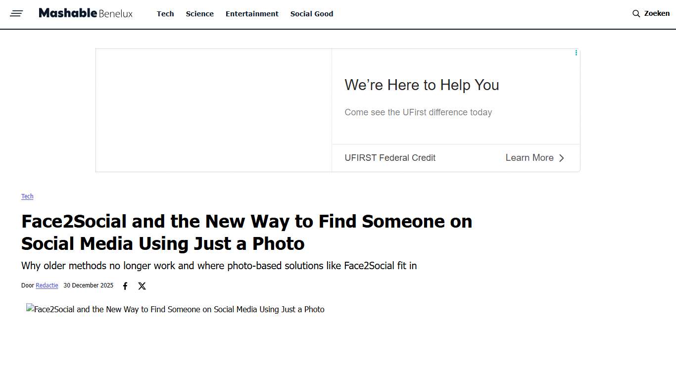 Face2Social and the New Way to Find Someone on Social Media Using Just a Photo - Tech